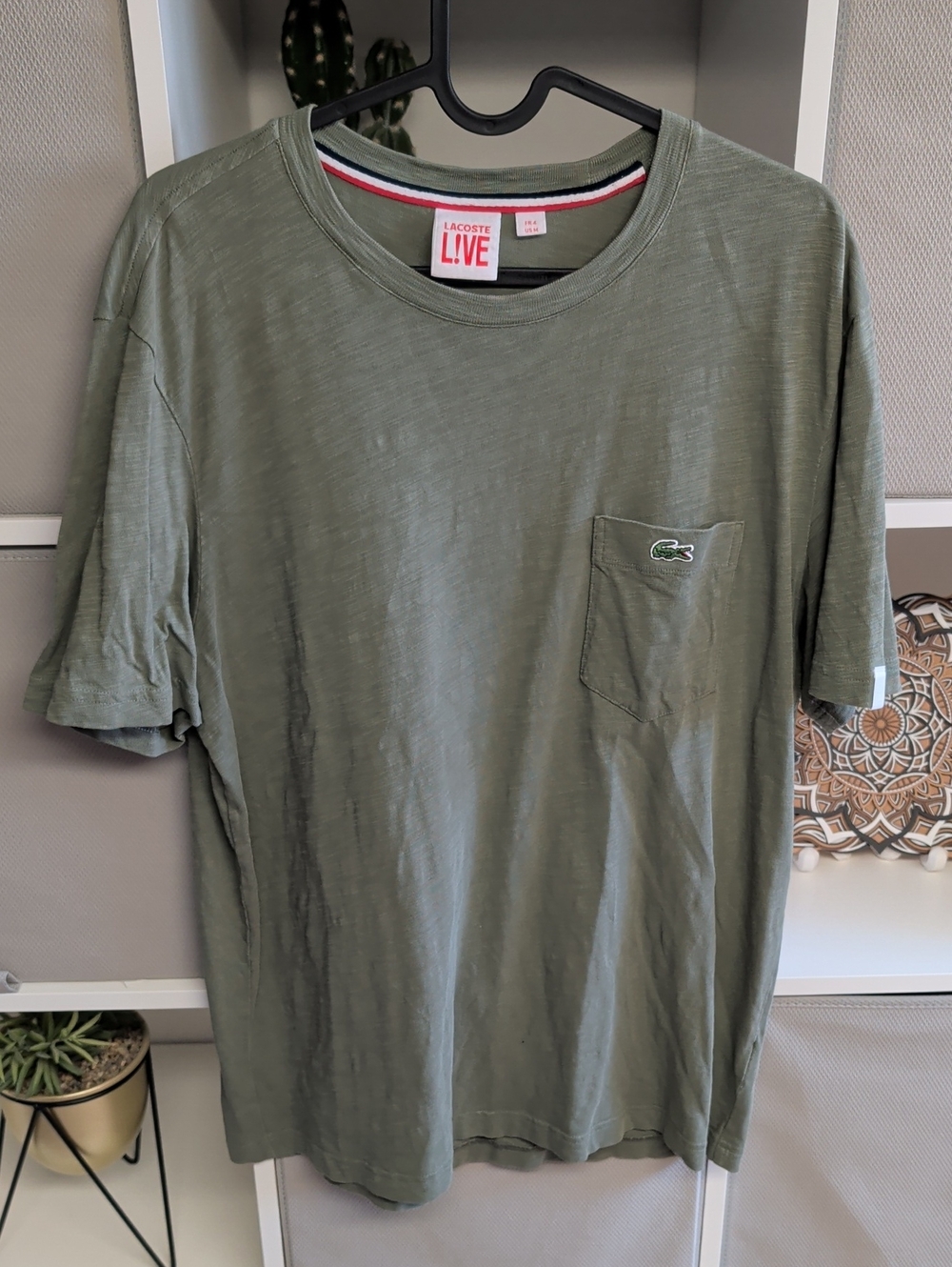 Lacoste LIVE Olive Green Short Sleeve Pocket Tee